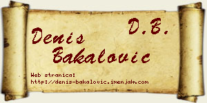 Denis Bakalović vizit kartica